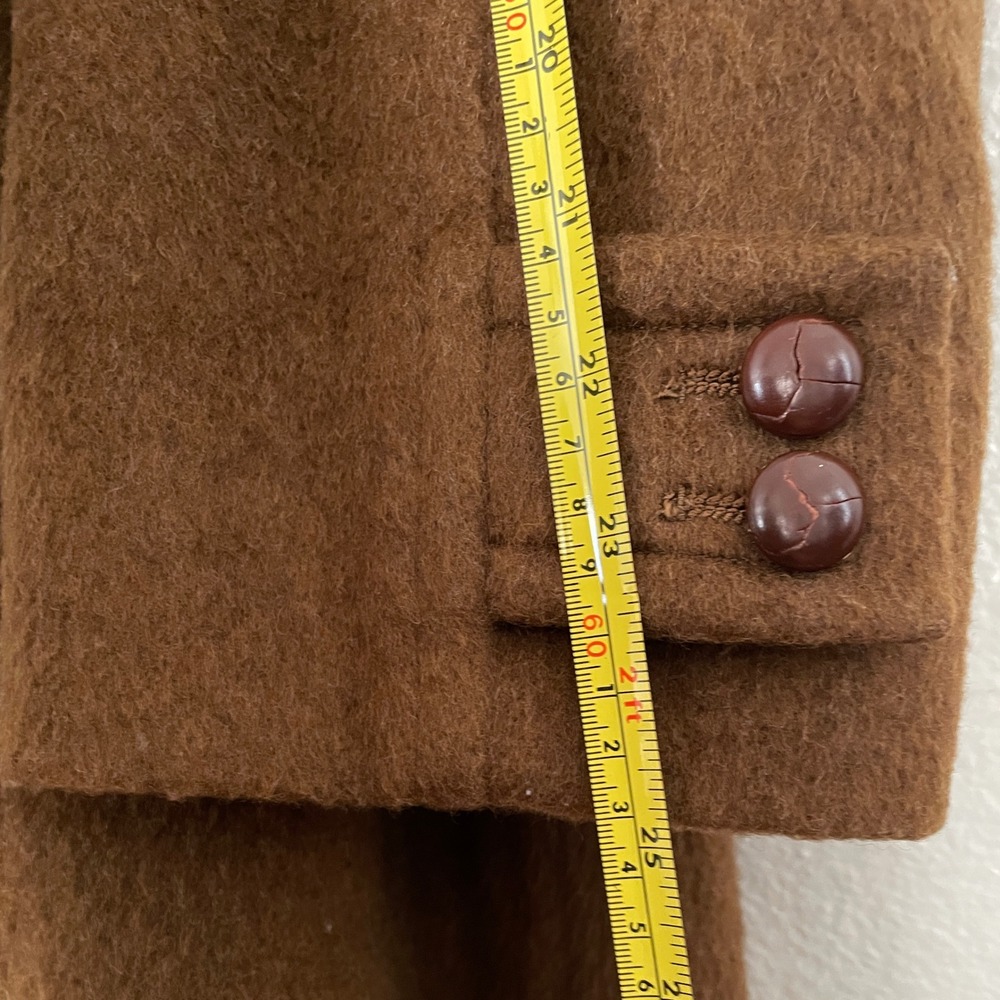 Vintage Pendleton Wool Car Coat Brown Faux Fur Collar Overcoat Mens L - Picture 6 of 10